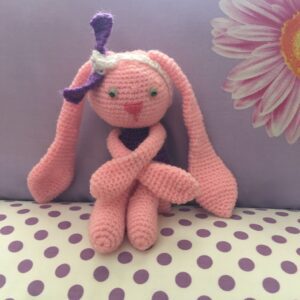 Pink color Roja bunnies crochet design